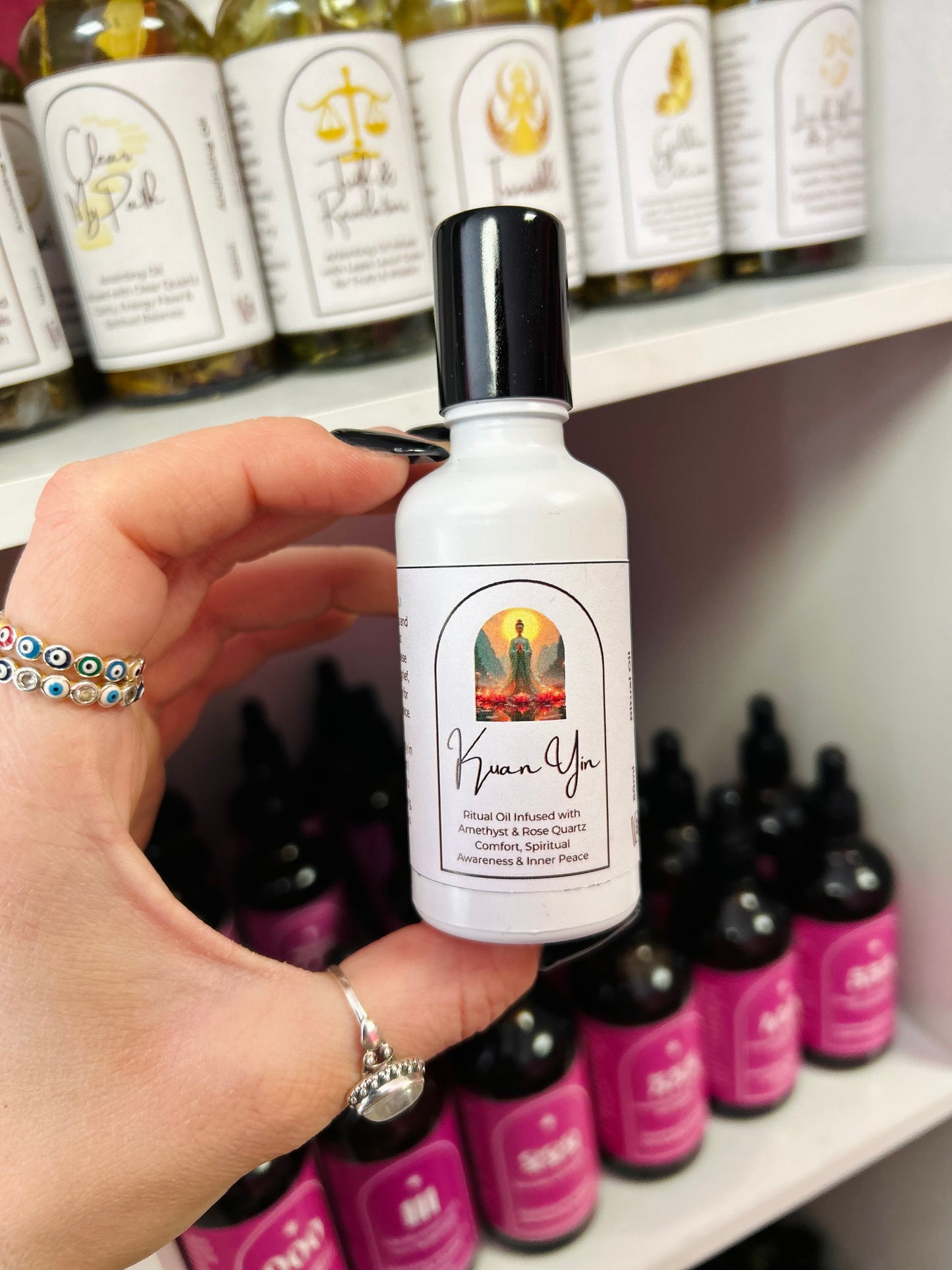 Kuan Yin Spell Oil – Goddess of Mercy, Compassion & Emotional Grace