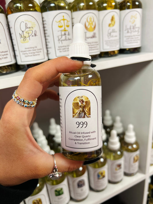 999 Angel Number Spell Oil - Completion, Fulfilment & Soul Transitions