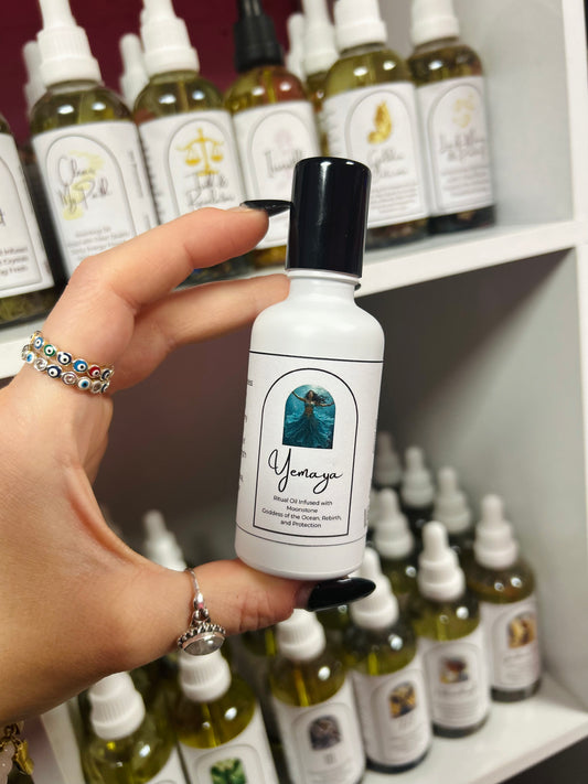 Goddess Yemaya Spell Oil – Ocean Goddess Spell Oil for Rebirth, Divine Protection & Emotional Healing
