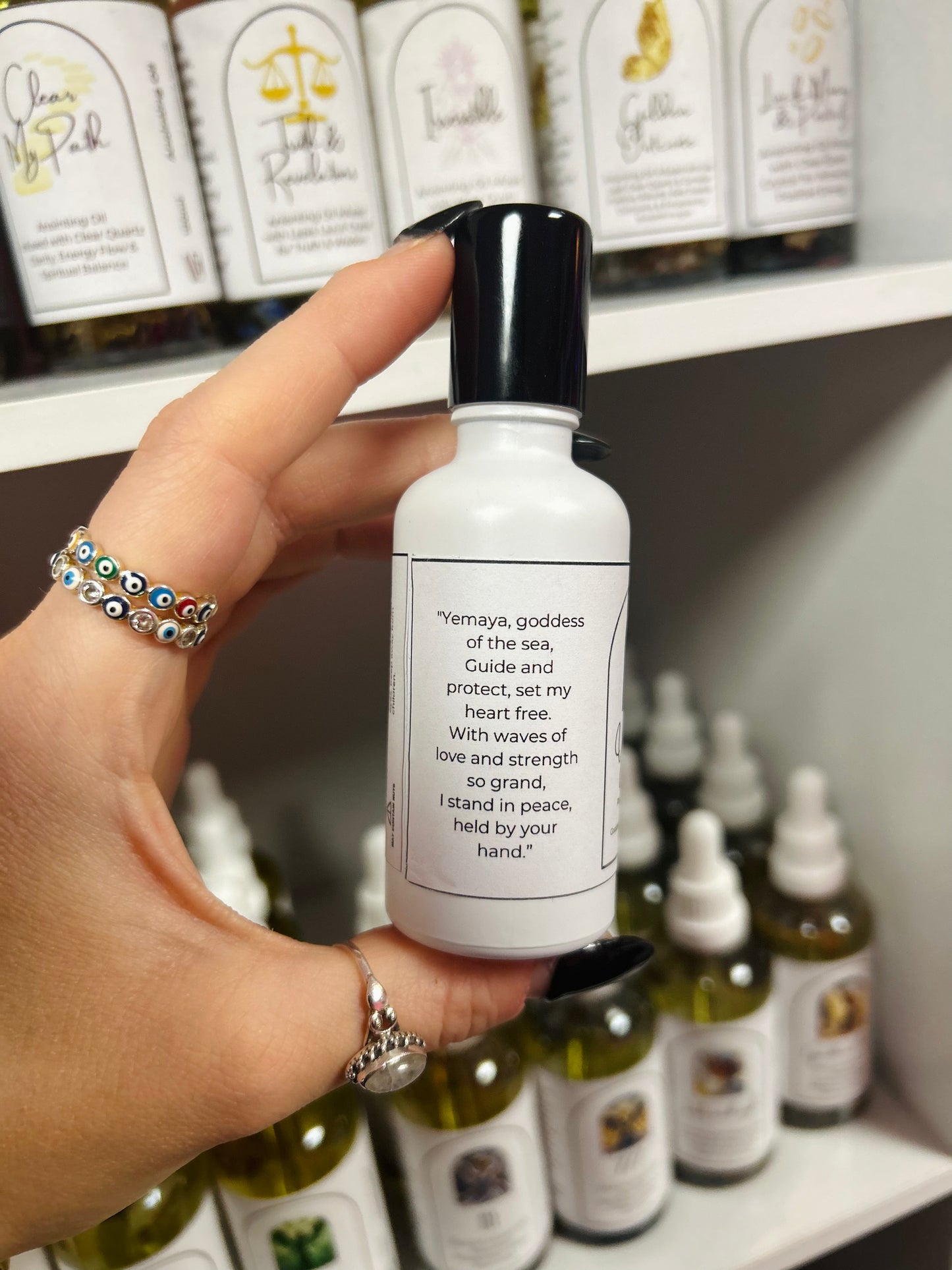 Goddess Yemaya Spell Oil – Ocean Goddess Spell Oil for Rebirth, Divine Protection & Emotional Healing