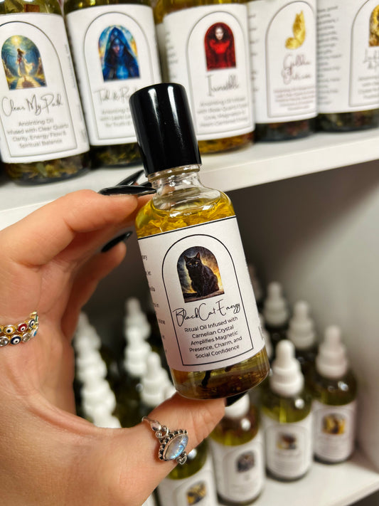 Black Cat Energy Spell Oil - Magnetism, Charm & Social Confidence