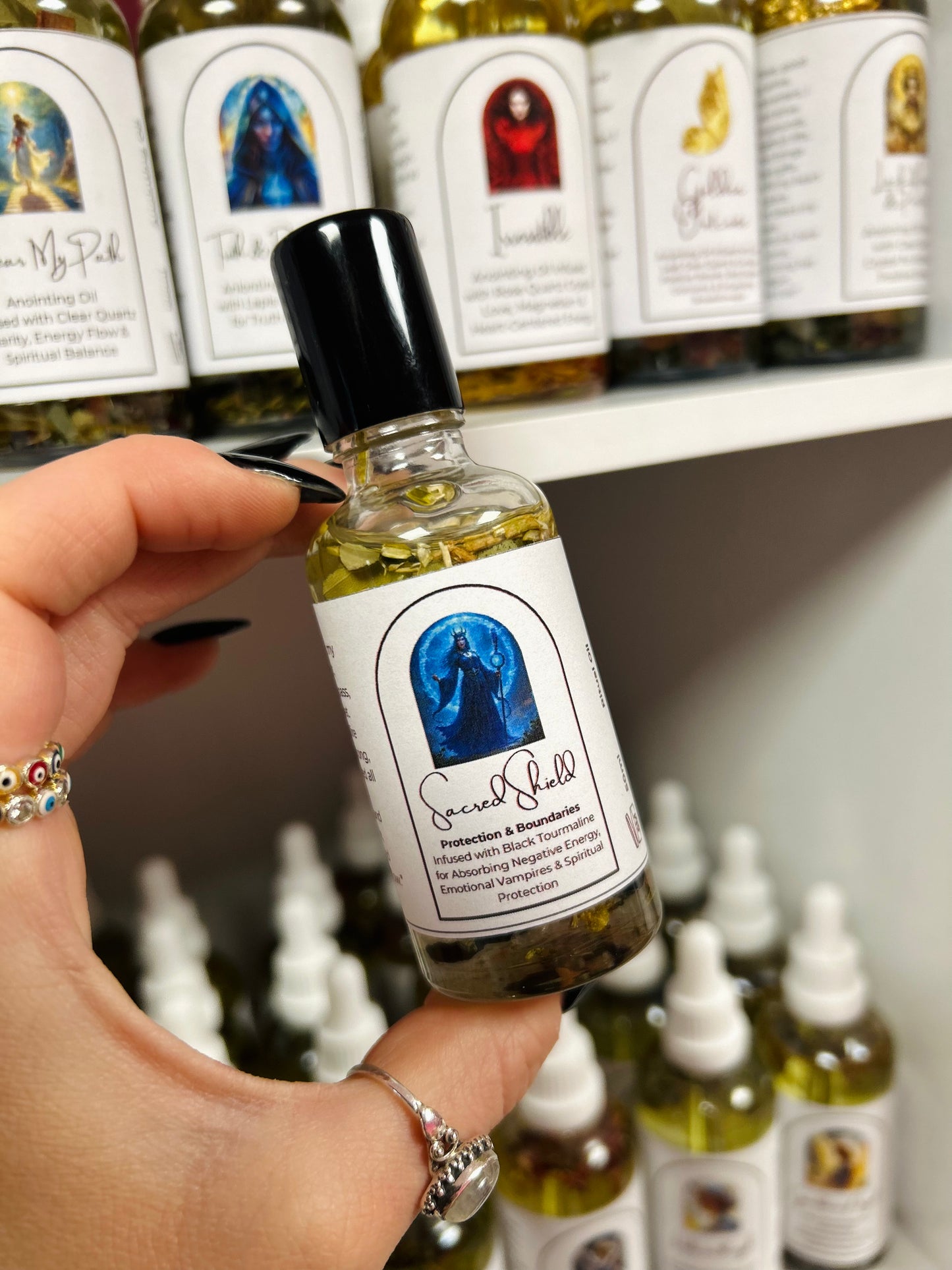 Sacred Shield Spell Oil - Protection, Boundaries & Empath Defense