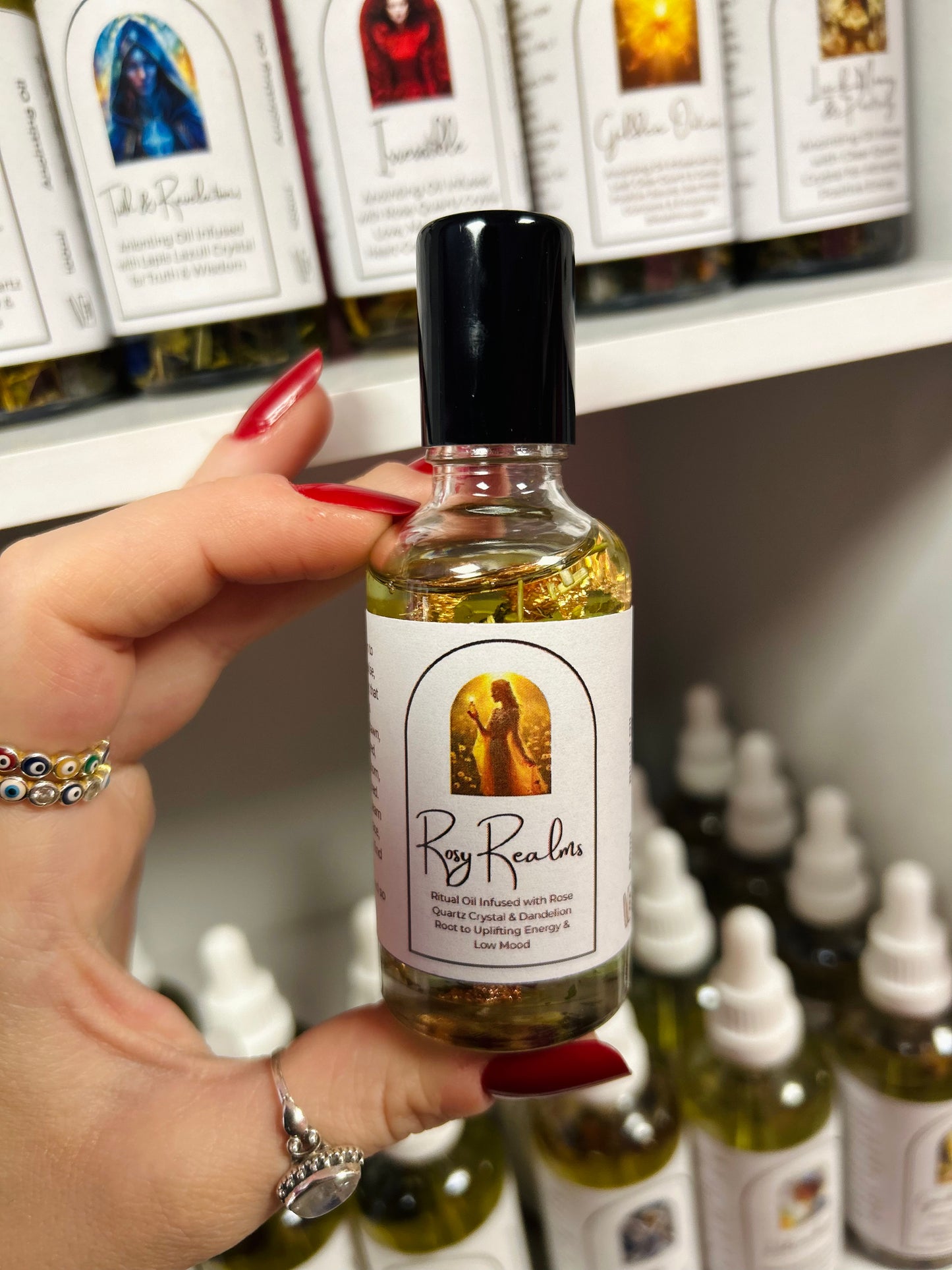 Rosy Realms Ritual Oil – Uplifting Energy & Low Mood, Energetic Joy & Turning Negativity Into Light