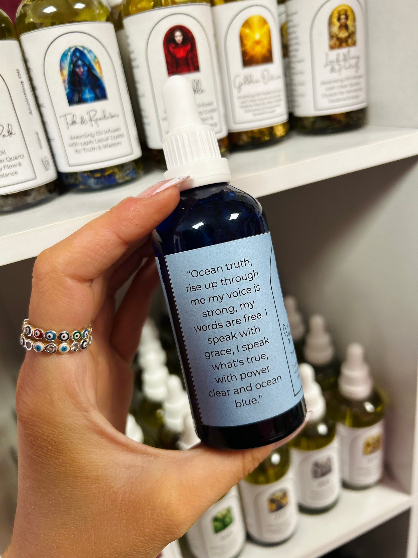 Voice of the Sea Ritual Oil – Throat Chakra Spell Oil for Truth, Expression & Graceful Boundaries