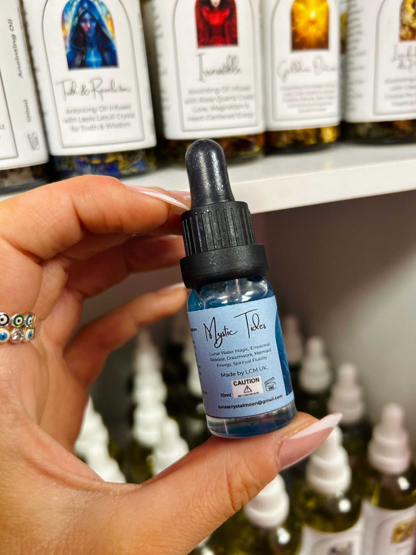 Mystic Tides 10ml Intention Oil – Lunar Water Magic for Emotional Flow, Go With The Flow & Releasing Control | Pocket-Sized Spell Oil