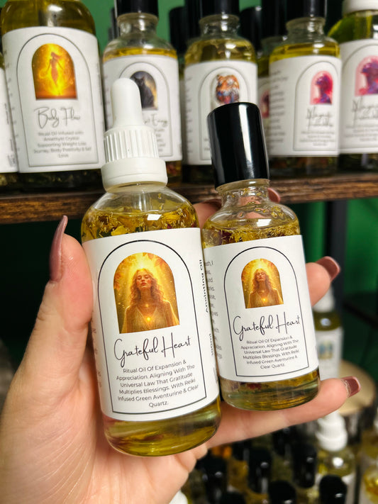 Grateful Heart Ritual Oil – Gratitude Multiplies Blessings, Abundance, Energetic Expansion, Law of Attraction, Heart-Centred Magic